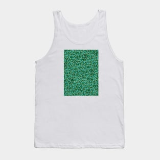 Green Floral Pattern Tank Top